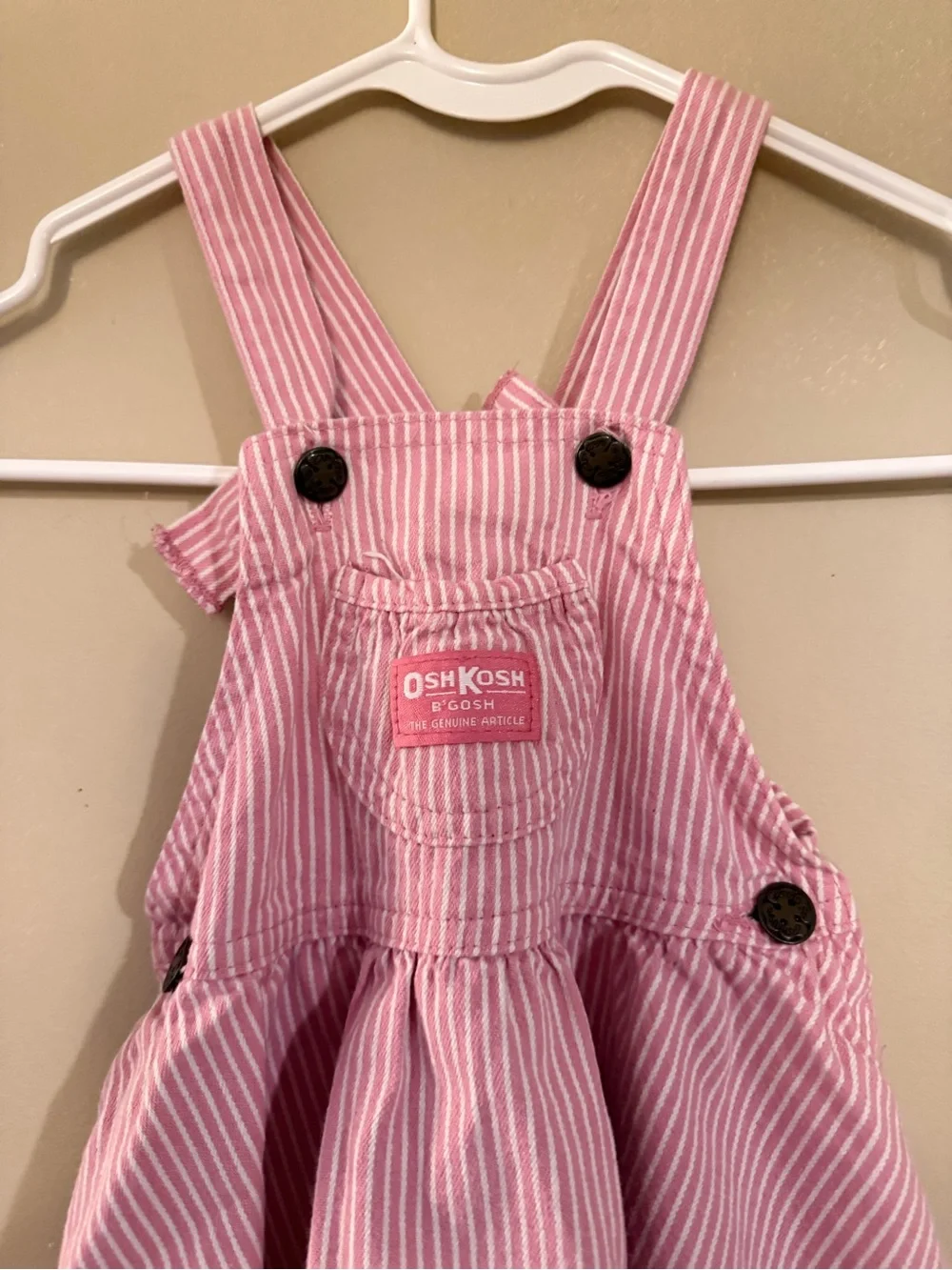 Vintage Engineer Stripe Pink Oshkosh Dress 3T